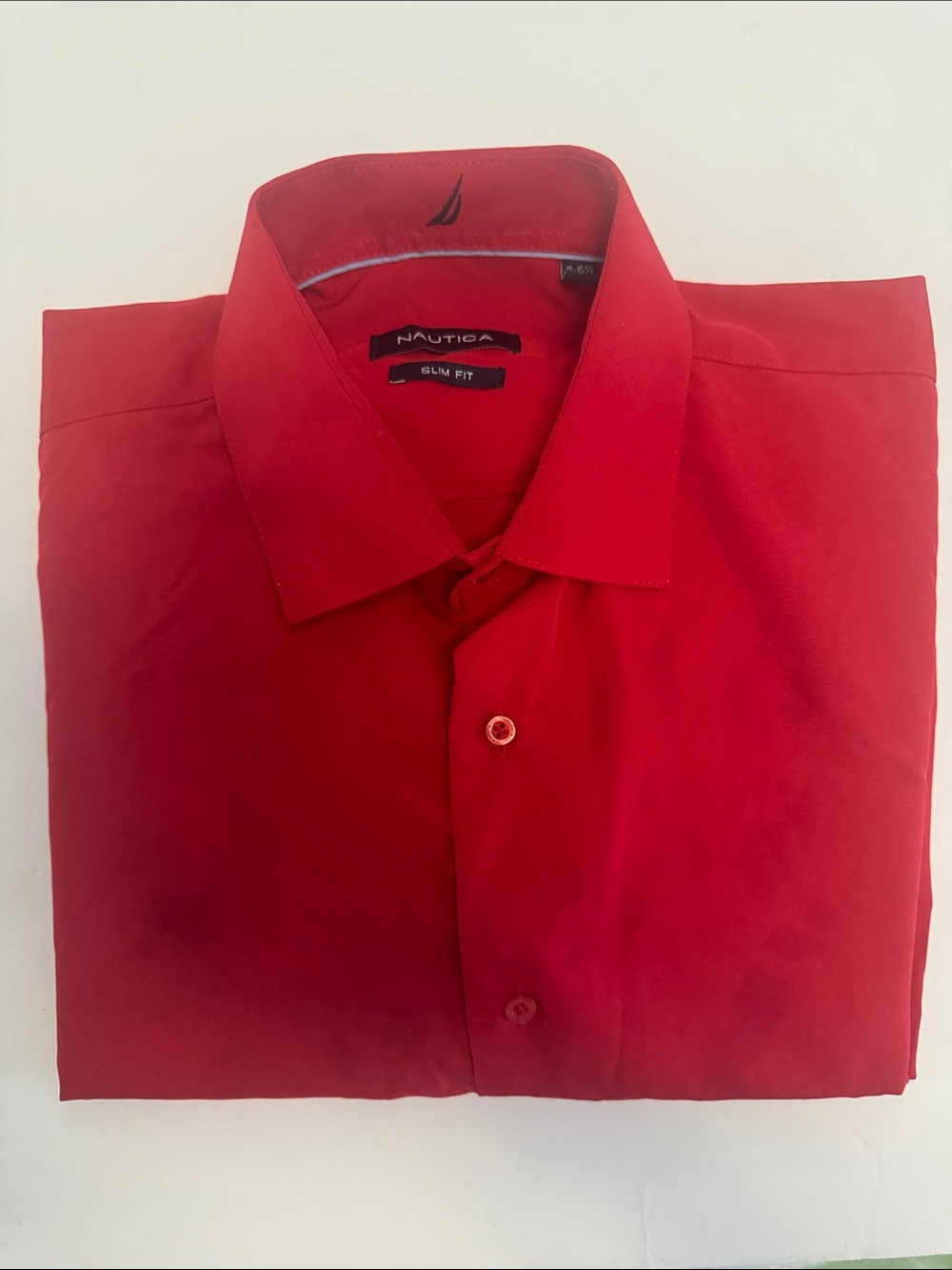 Nautica Men's Classic Red Button-Up Dress Shirt